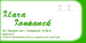 klara kompanek business card